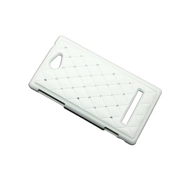 Husa HTC 8S- Diamond Fancy - Plastic alb cu pietricele Husa HTC 8S- Diamond Fancy - Plastic alb cu pietricele
