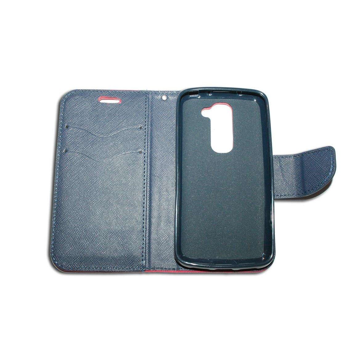 Husa LG Optimus G2 Mini- Fancy - piele ECO - culoare Roz-Albastru