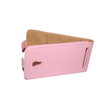 Husa Alcatel One Touch Idol 2 Mini model SLIM FLEXI din Piele ECO Culoare roz Husa Alcatel One Touch Idol 2 Mini model SLIM FLEXI din Piele ECO Culoare roz