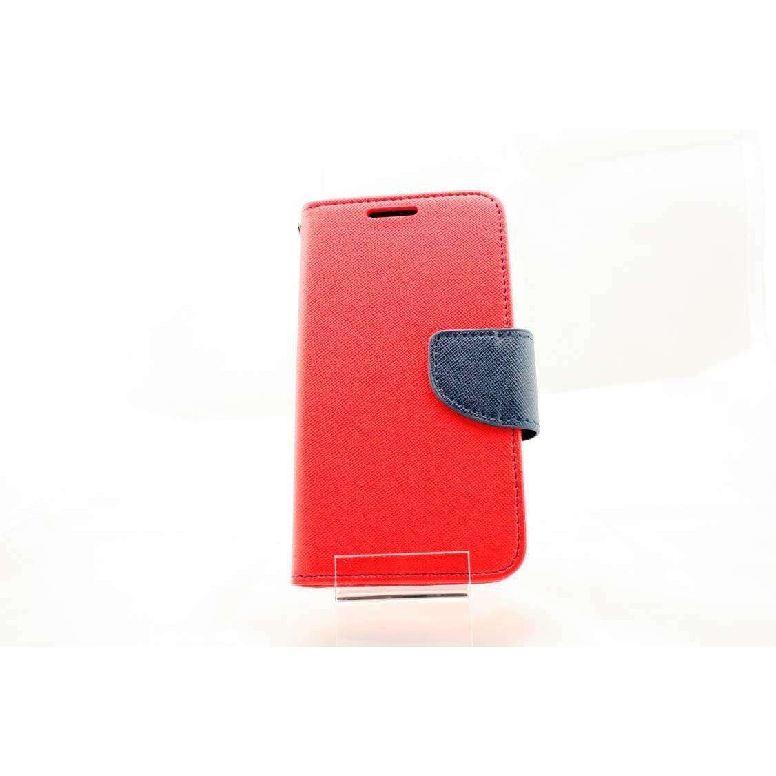 Husa LG L Fino D290N - Fancy - piele ECO - culoare rosu-albastru