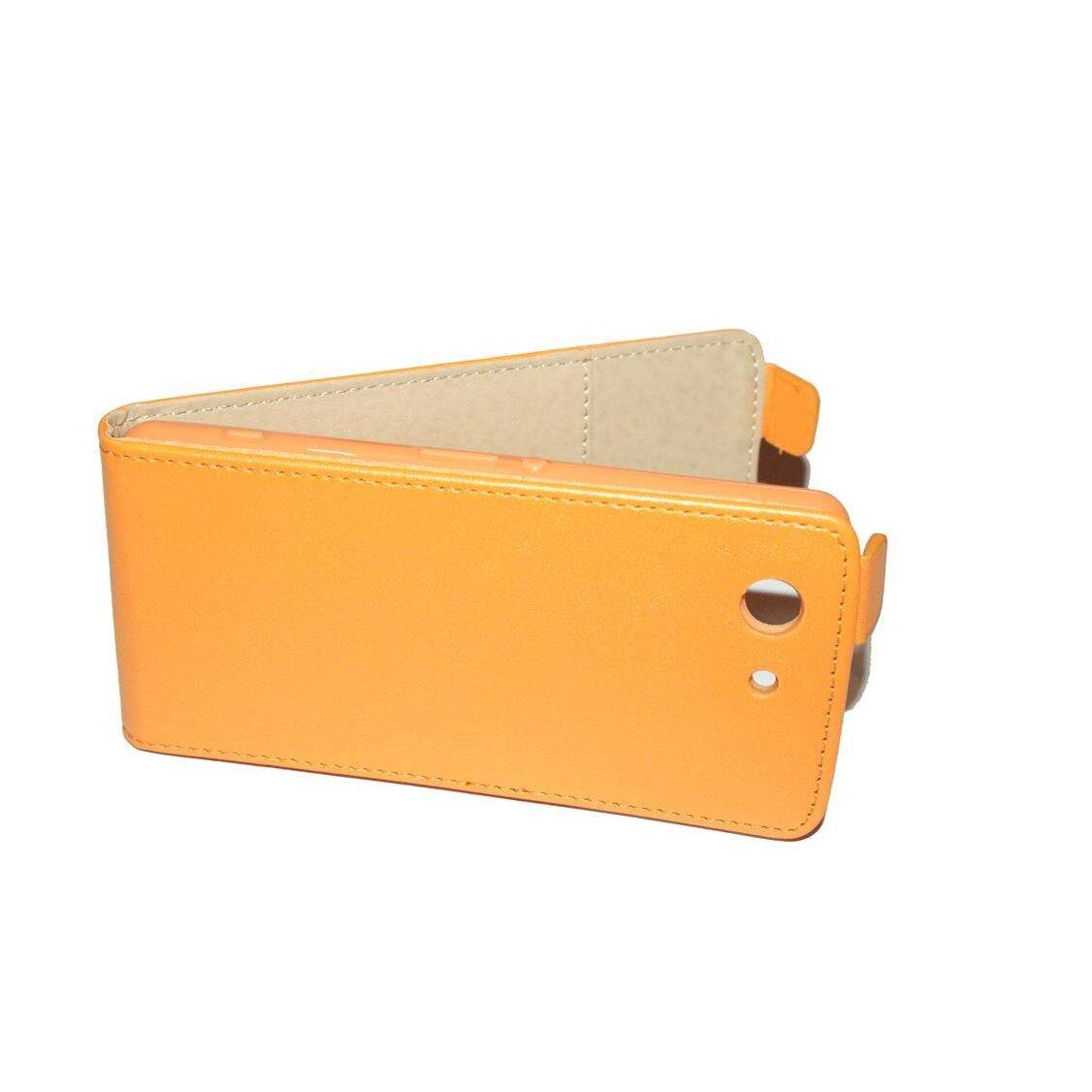 Husa Sony Ericsson Xperia Z3 compact din Piele ECO POCKET SLIM Culoare portocaliu