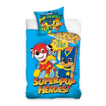 Lenjerie de pat pentru copii Paw Patrol 140x200cm Lenjerie de pat pentru copii Paw Patrol 140x200cm