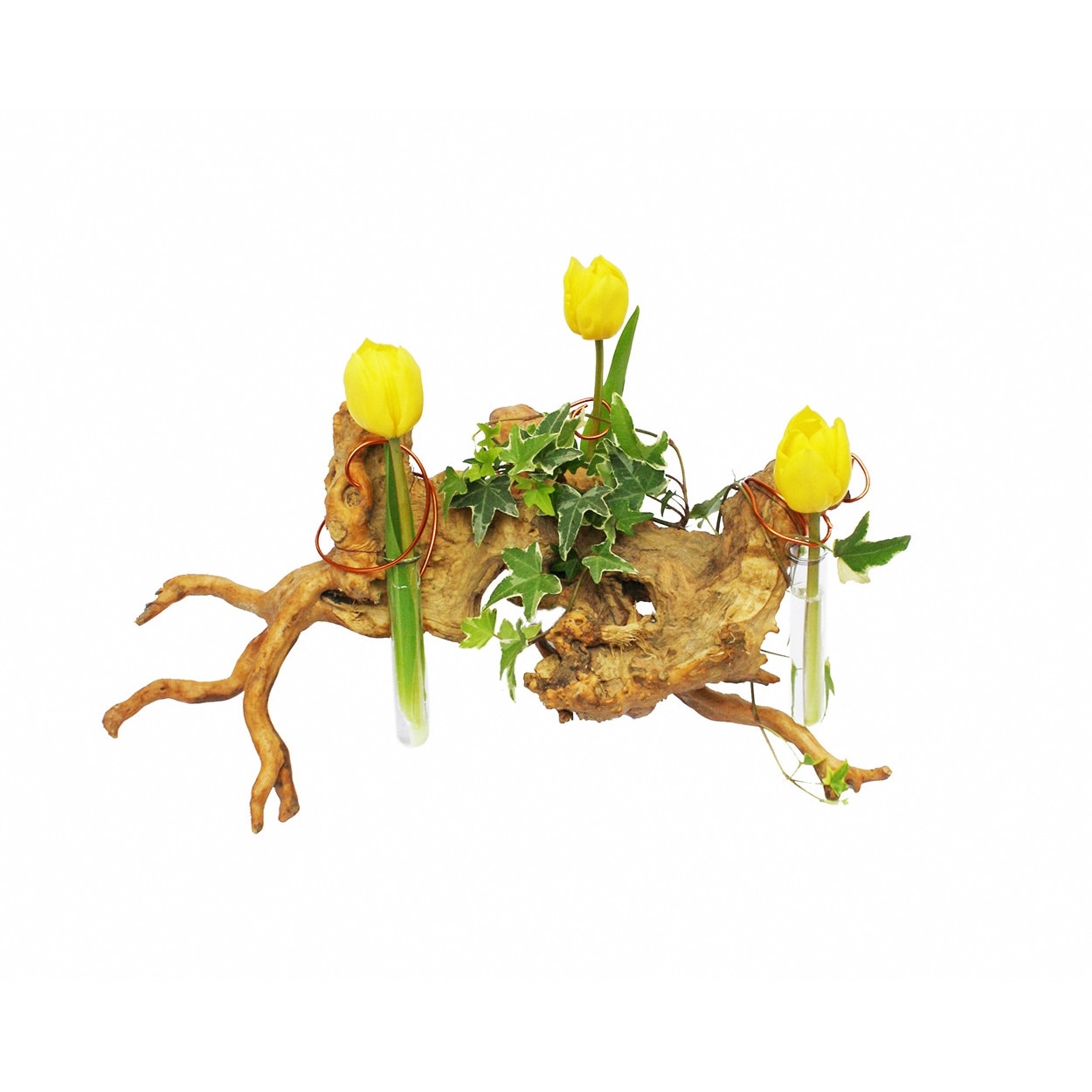 Aranjament floral radacina naturala, Splendor, Natur, 19X38 cm