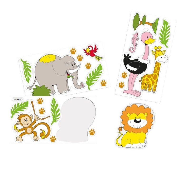 Autocolant de Perete Beleduc Jungla Set 3 folii de 46cmX25cm