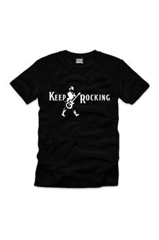 Tricou Barbati Clasic, Keep Rocking, Negru Tricou Barbati Clasic, Keep Rocking, Negru