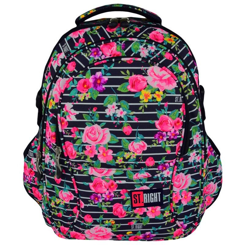 Rucsac Scolar 4 Compartimente St.Right - Street Light Roses BP1