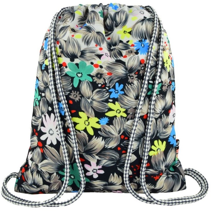 St.Right - Flowers Black zsinóros hátizsák (613562)