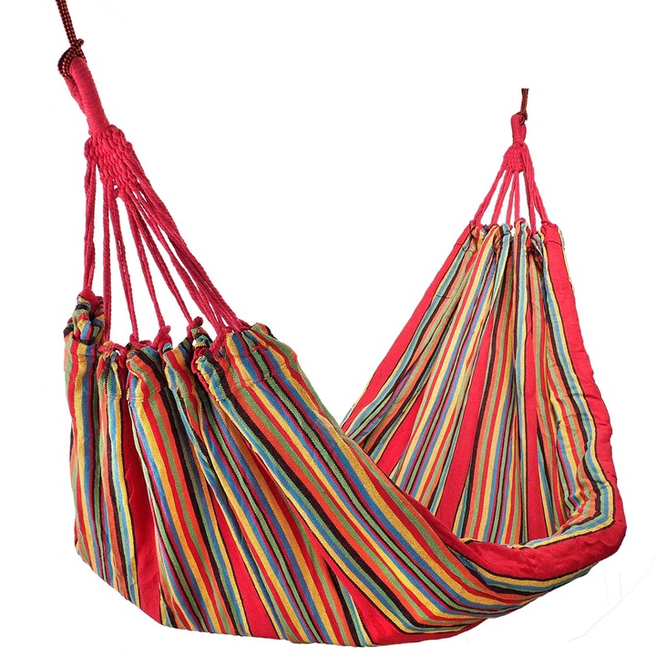 Двоен хамак ZELTEN, 100% Памук, 195х150 см, Червен