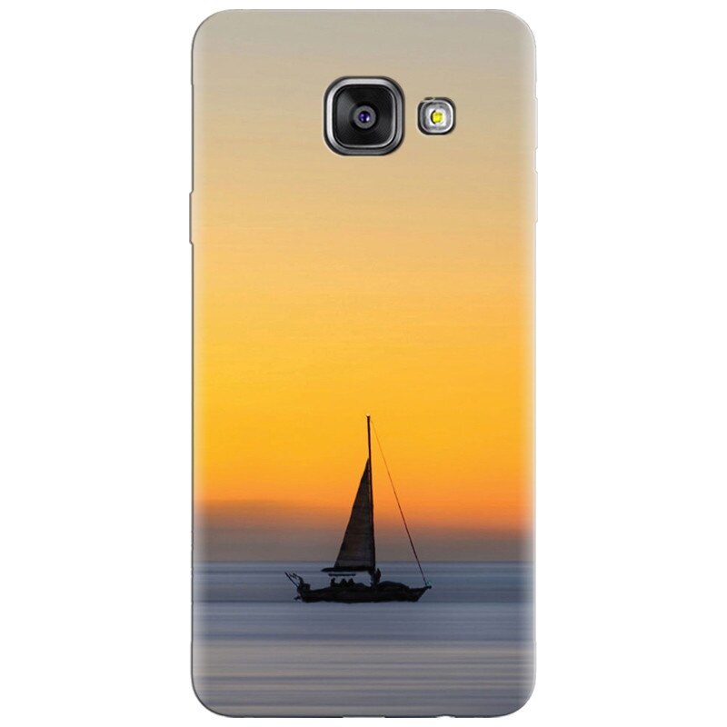 Husa silicon pentru Samsung Galaxy A7 2016, Wind Sail Boat Ocean Sunset