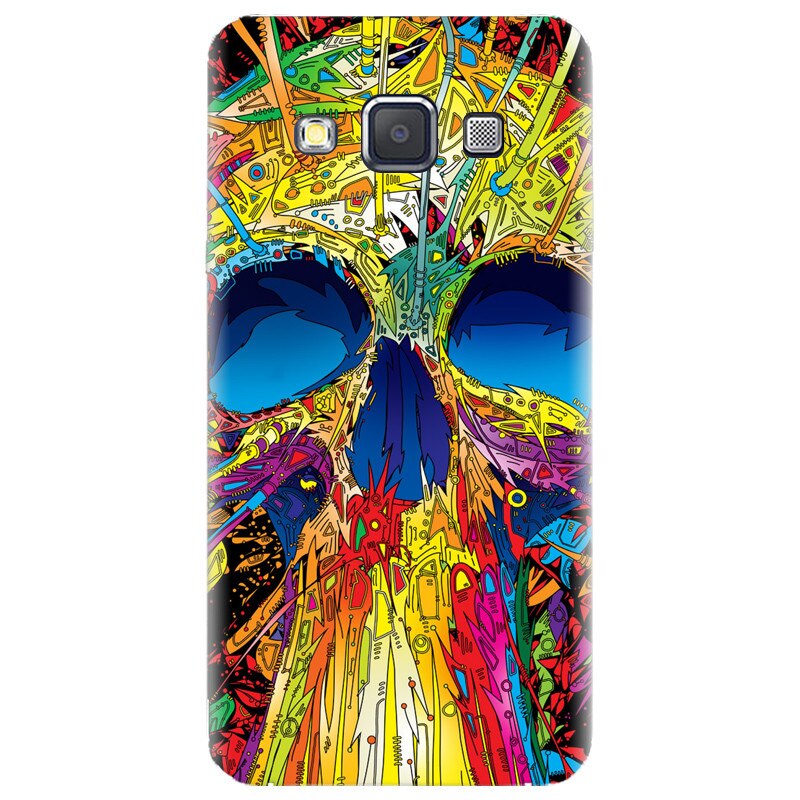 Husa silicon pentru Samsung Galaxy A7, Abstract Multicolored Skull