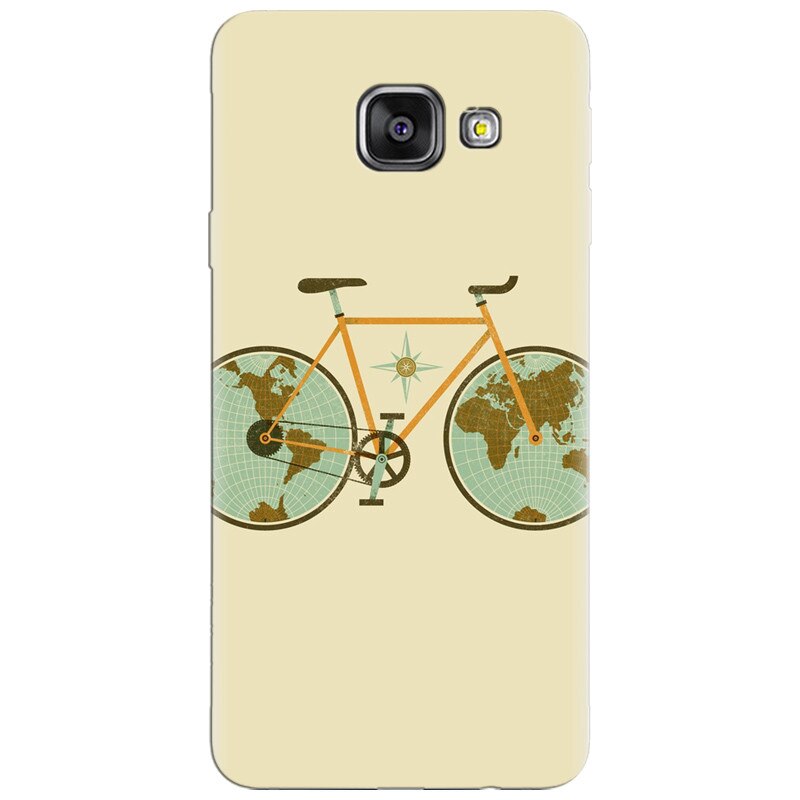 Husa silicon pentru Samsung Galaxy A7 2016, Retro Bicycle Illustration