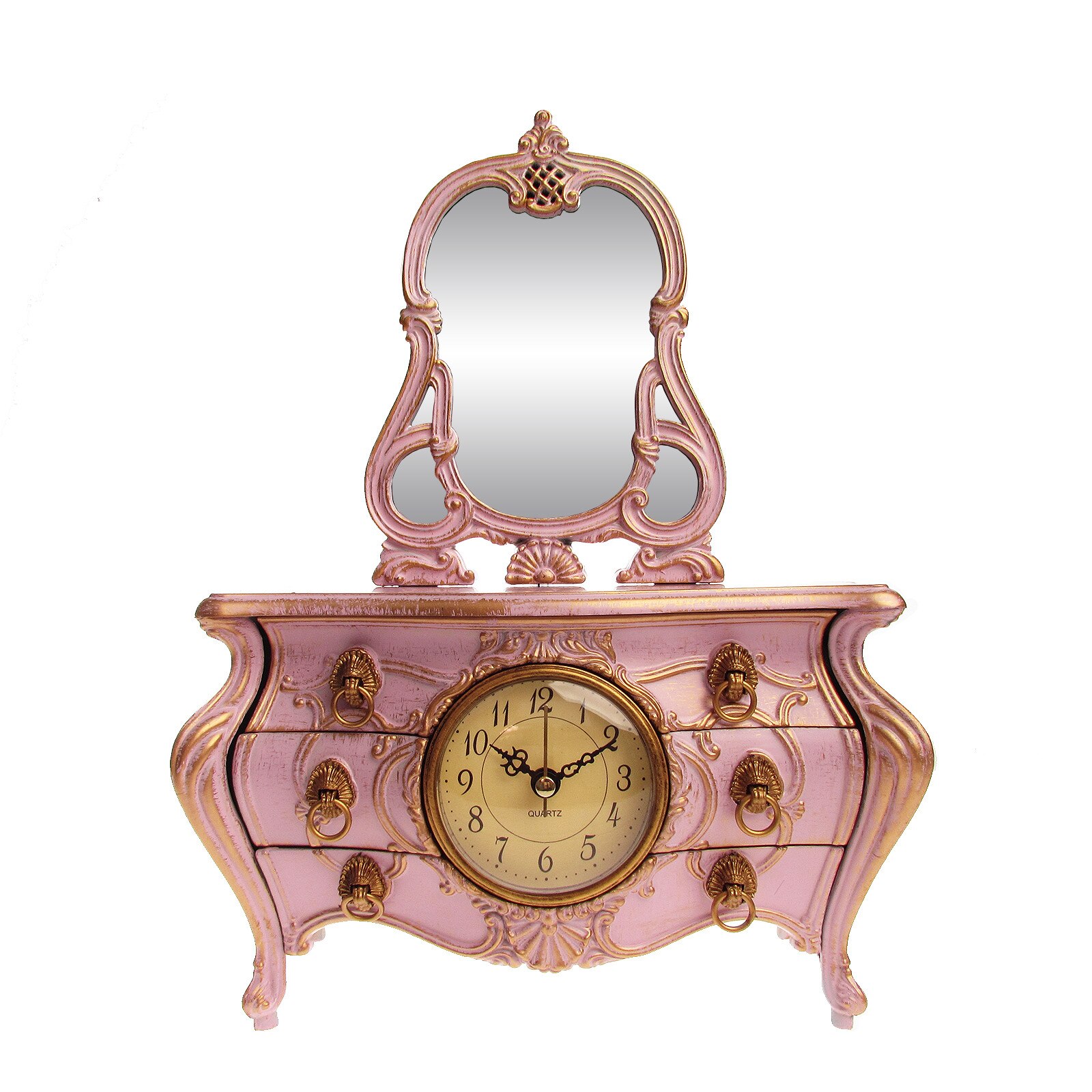 Ceas muzical HADA, cu oglinda si cutie pentru bijuterii, 32 cm