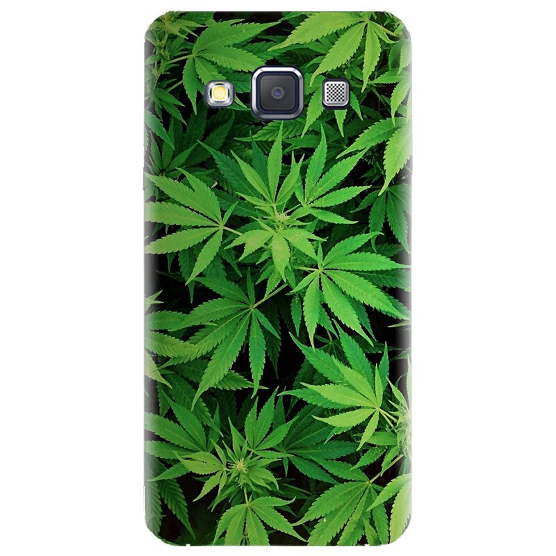 Husa silicon pentru Samsung Galaxy A7, Green Leaf Pattern