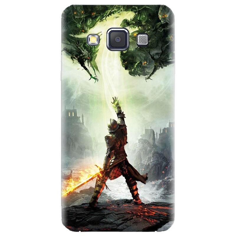 Husa silicon pentru Samsung Galaxy A7, Green Dragon