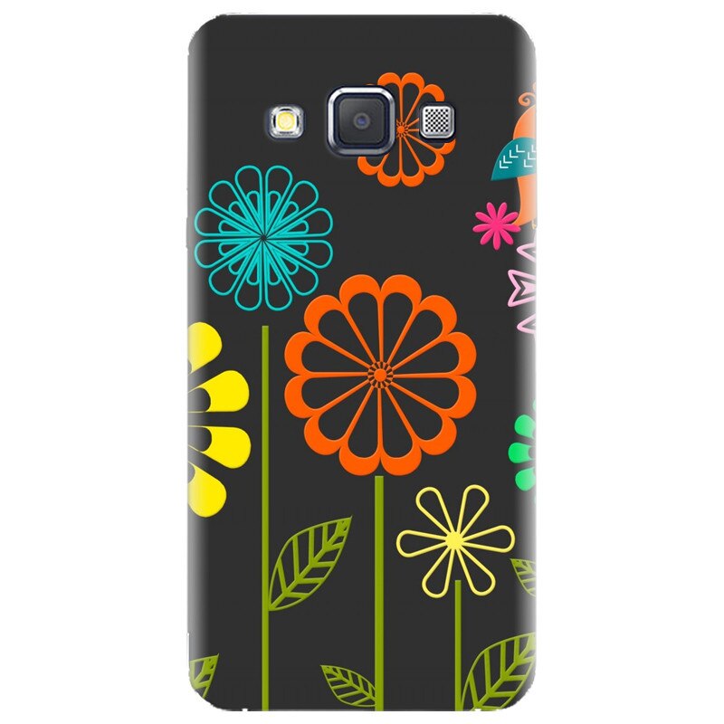 Husa silicon pentru Samsung Galaxy A7, Colorful Spring Birds Flowers Vectors