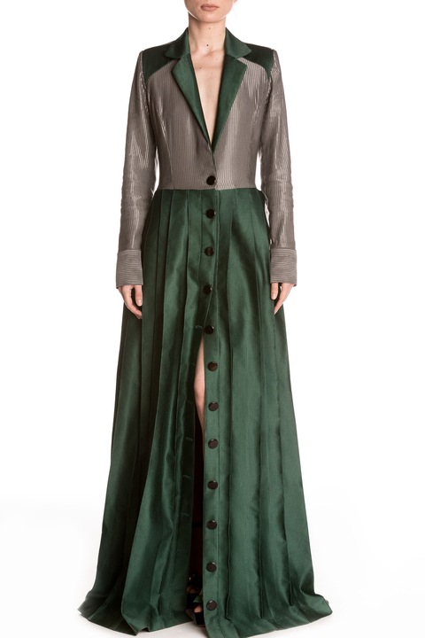 Pardesiu Pleats Please 5, NITA SAO, Verde, S