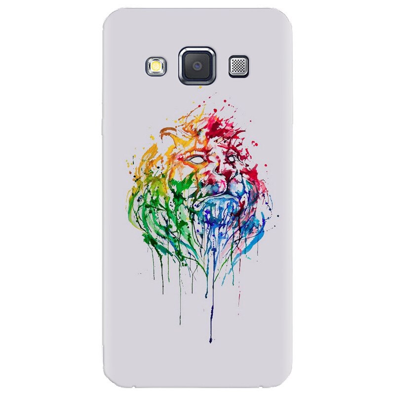 Husa silicon pentru Samsung Galaxy A7, Paint Illustration Lion Head
