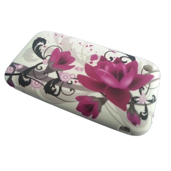 Husa Iphone 3 din Silicon Model Purple Flowers Culoare Gri Husa Iphone 3 din Silicon Model Purple Flowers Culoare Gri