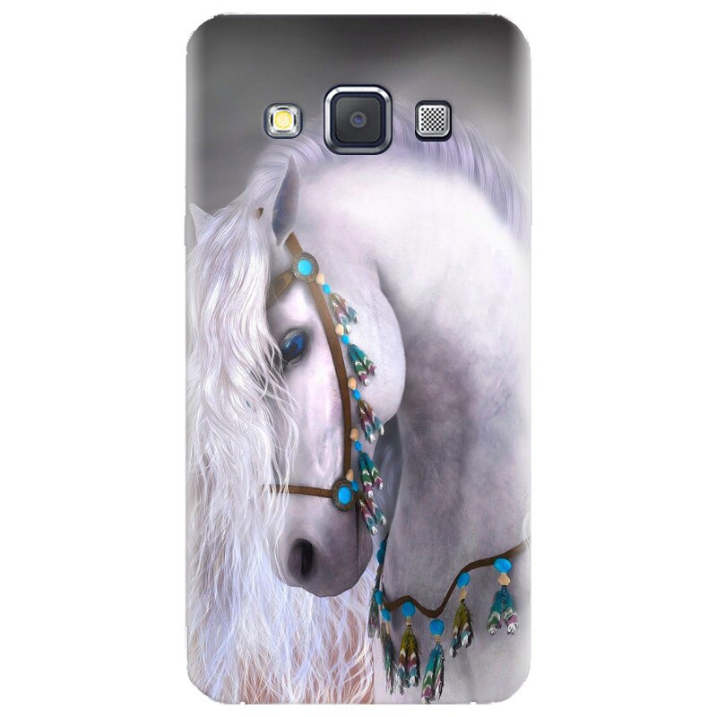 Husa silicon pentru Samsung Galaxy A7, White Horse