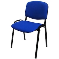 Scaun vizitator Alesia, material textil, Albastru, suprapozabil