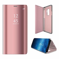 Husa Protectie Pentru Samsung Galaxy S9. Clear View Standing. Rose Gold