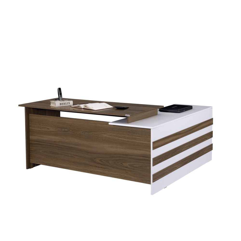 Birou Alpino Alego, 773 x 1750 x 1500 mm, Alb/Maro