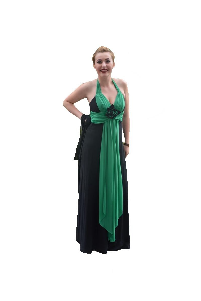 Rochie deosebita de gala,D&J Exclusive, Negru-Verde