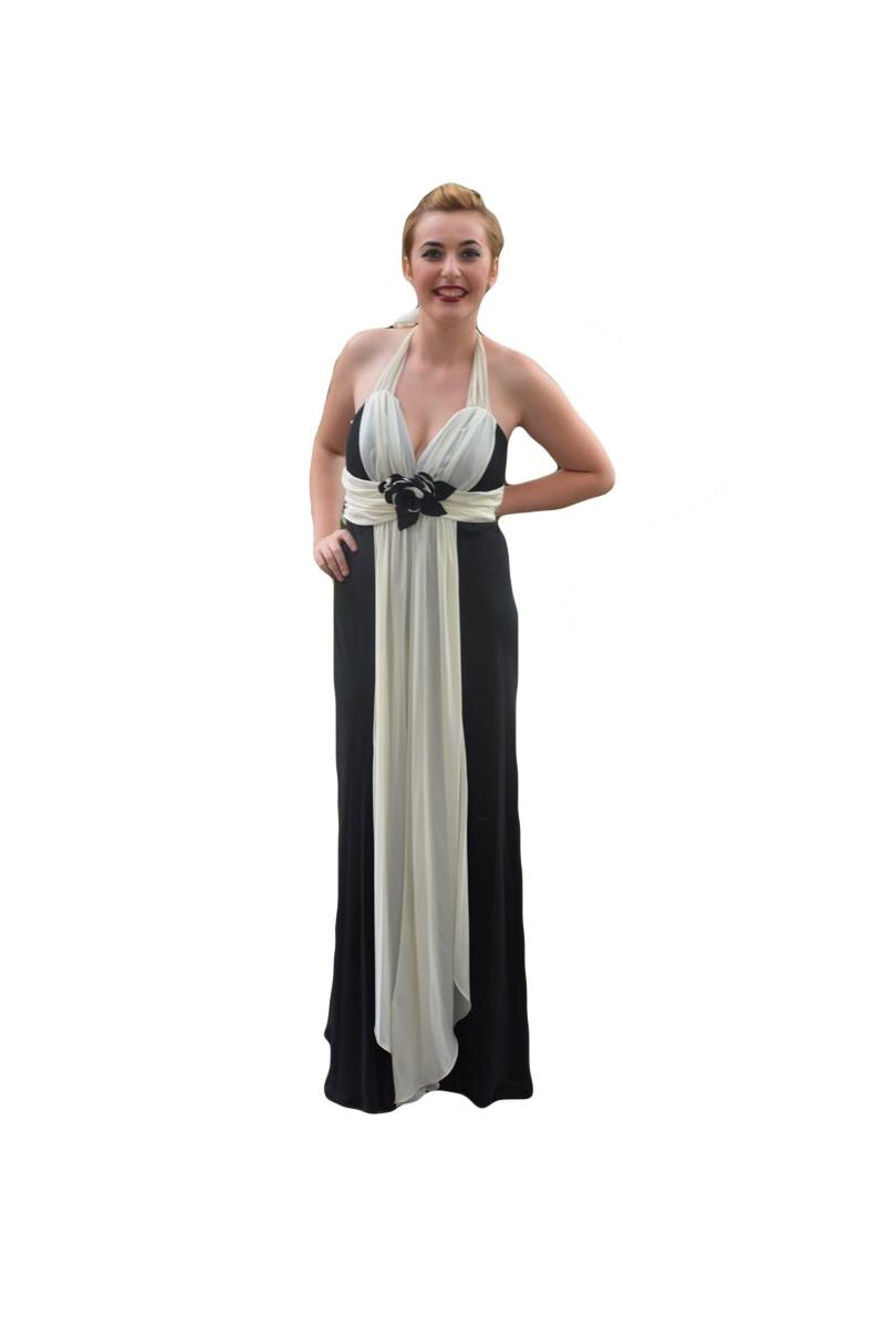 Rochie deosebita de gala,D&J Exclusive, Negru-Alb