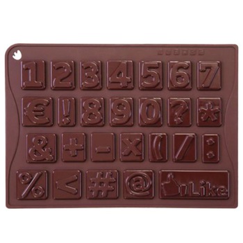 Forma Silicon Chocoice Cifre-Simboluri, 26 cavitati Forma Silicon Chocoice Cifre-Simboluri, 26 cavitati