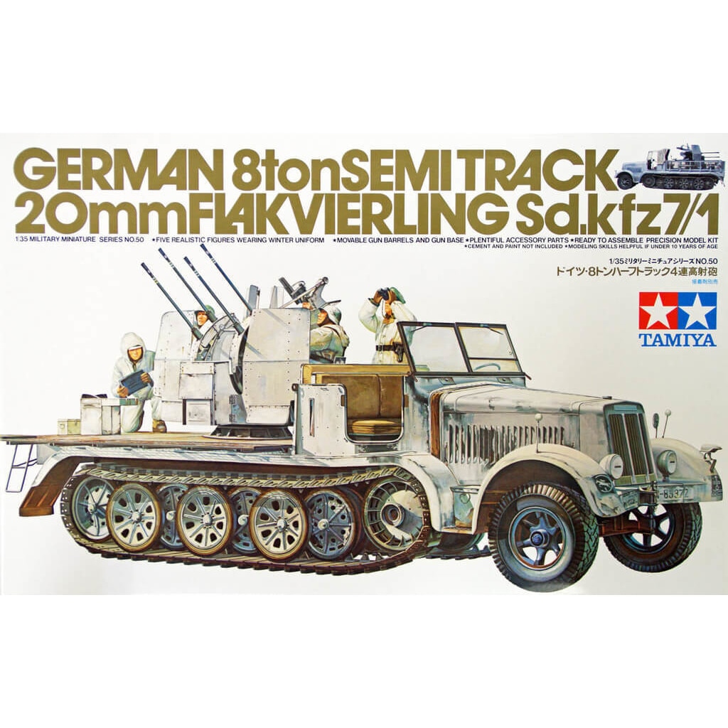 Macheta Militara Tamiya German 8tone Semitrack 20mm Flakvierling sdkfz 7/1 1:35 Tam 35050
