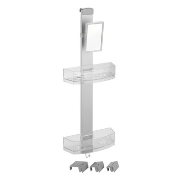 Etajera cu 2 rafturi si oglinda anti-aburire Caddy Premium, 25 x 71 x 10.5 cm Etajera cu 2 rafturi si oglinda anti-aburire Caddy Premium, 25 x 71 x 10.5 cm