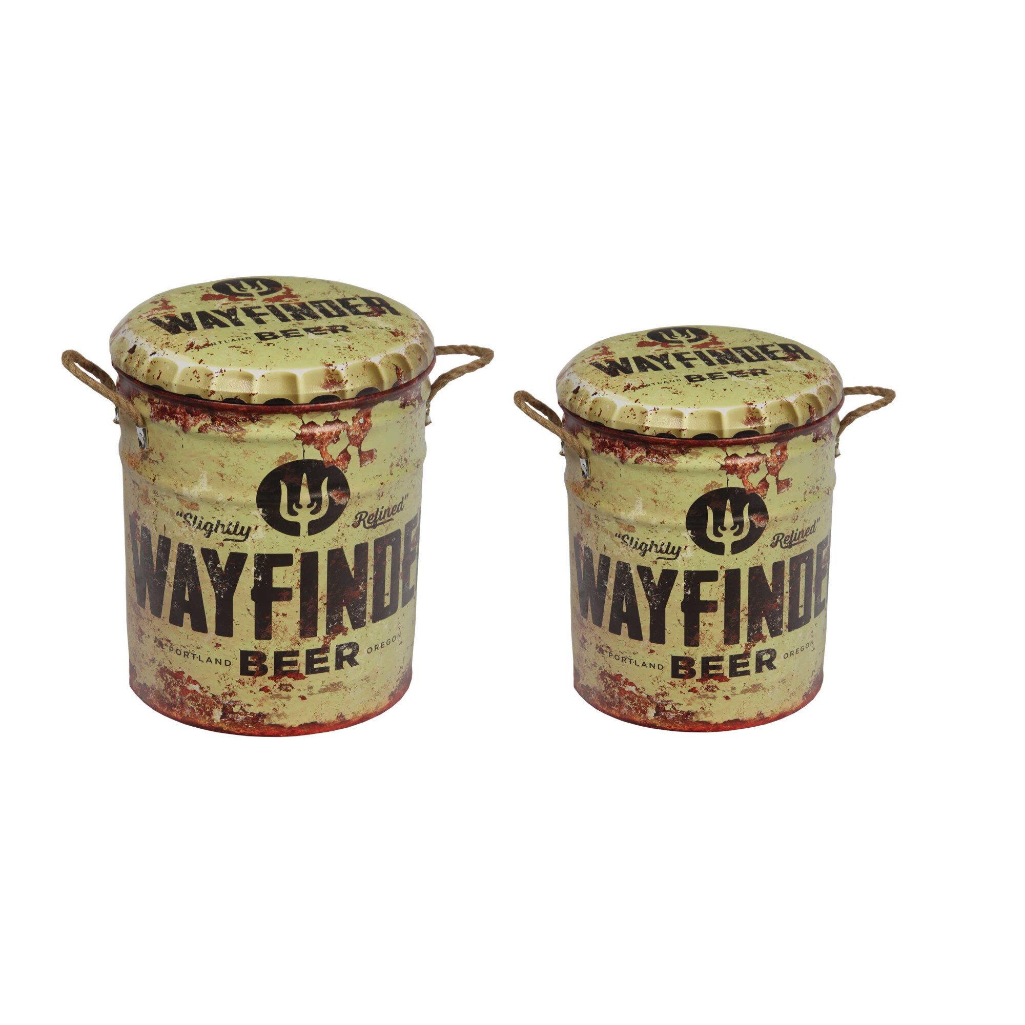 Set tabureti metalici cu spatiu depozitare, Metal, Beer