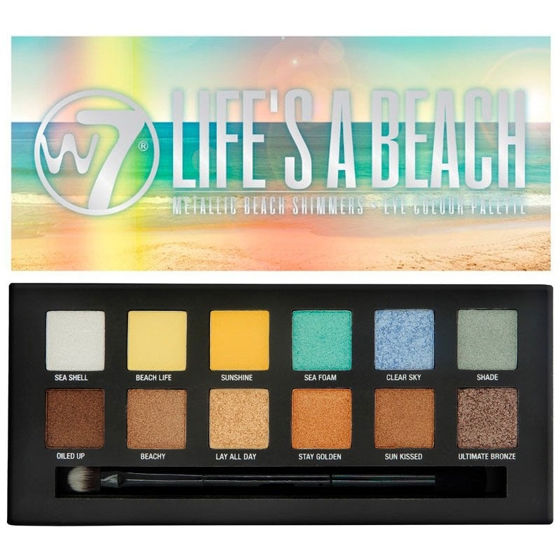 Paleta Cu 12 Farduri W7 Life's A Beach Metallic Beach Shimmers, 9.6 gr