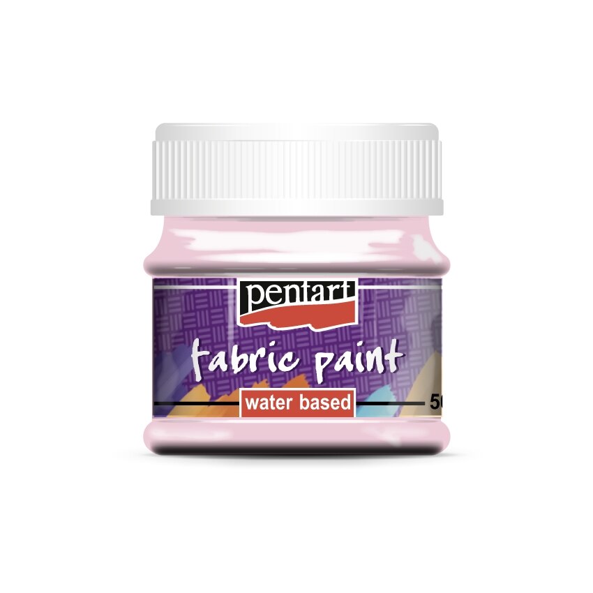 Vopsea pentru textile pe baza de apa Pentart - roz, 50 ml