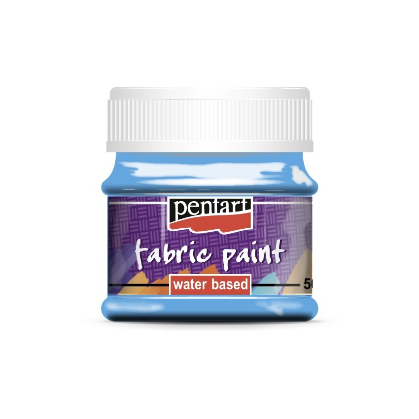 Vopsea pentru textile pe baza de apa Pentart - albastru deschis, 50 ml