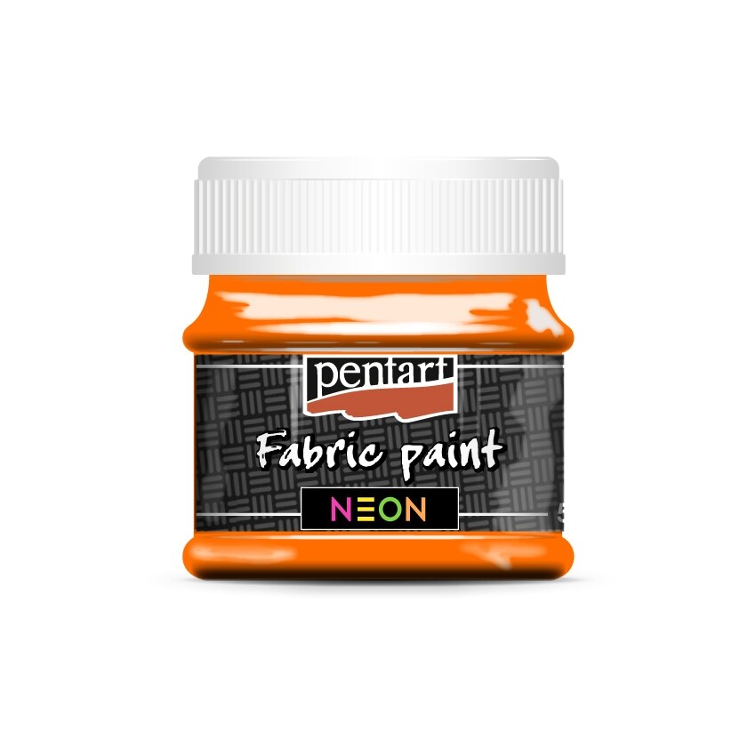 Vopsea pentru textile pe baza de apa Pentart - portocaliu NEON, 50 ml