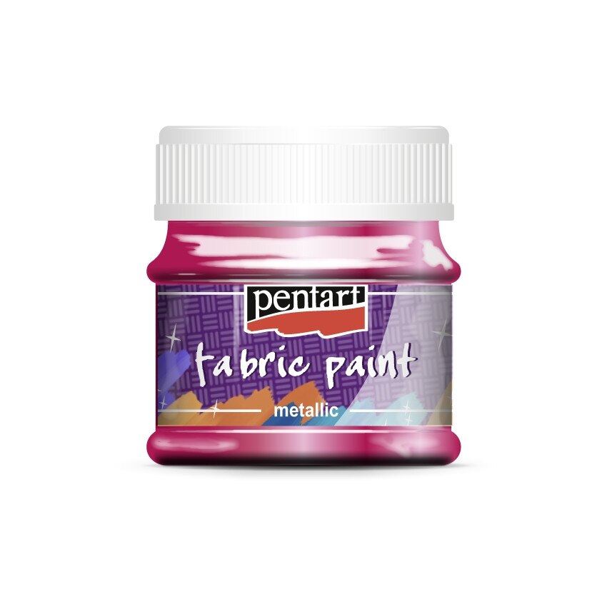Vopsea pentru textile pe baza de apa Pentart - pink metalizat, 50 ml
