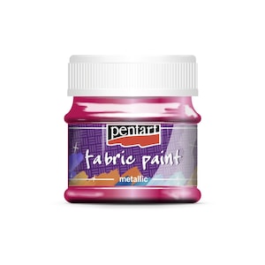 Vopsea pentru textile pe baza de apa Pentart - pink metalizat, 50 ml