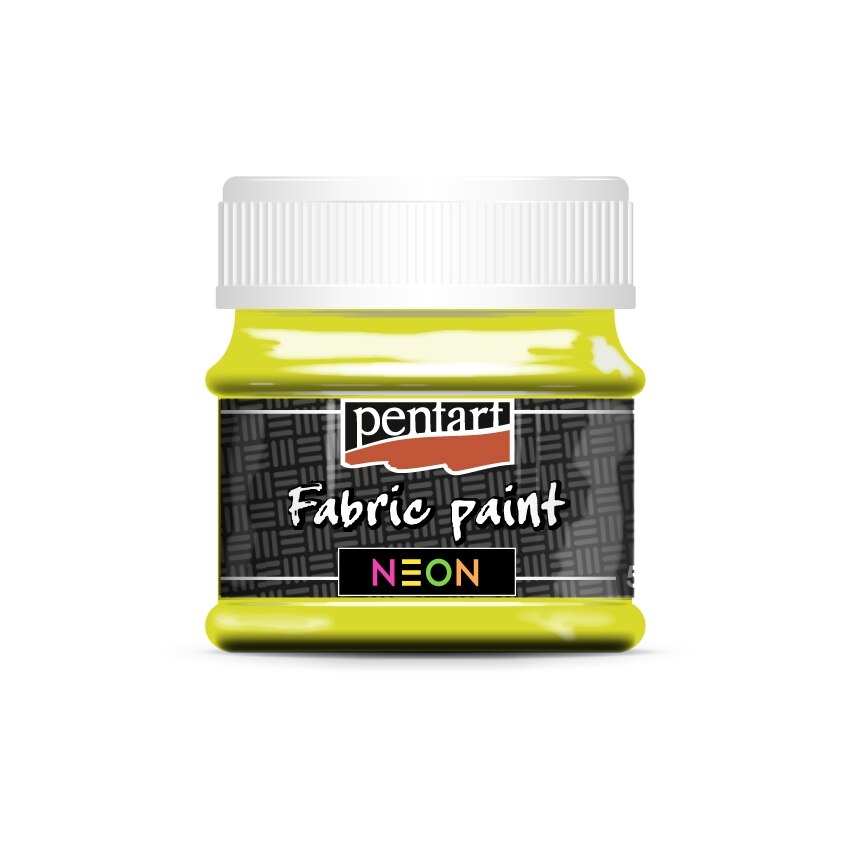 Vopsea pentru textile pe baza de apa Pentart - galben NEON, 50 ml