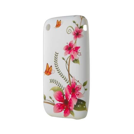 Husa Iphone 3 din Silicon Model Butterfly Orchis Culoare Alba