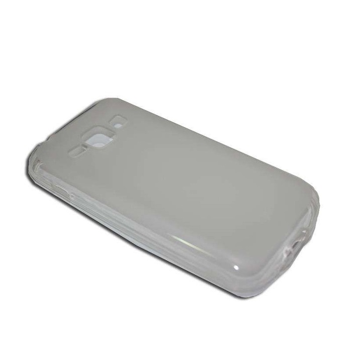 Капак Съвместим с Samsung Galaxy Ace 3 S7270 - бял-прозрачен силикон