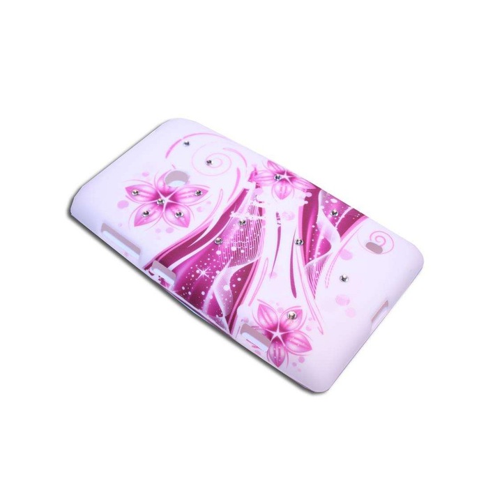 Силиконов калъф Nokia Lumia 520 Модел Purple Euforia с камъчета