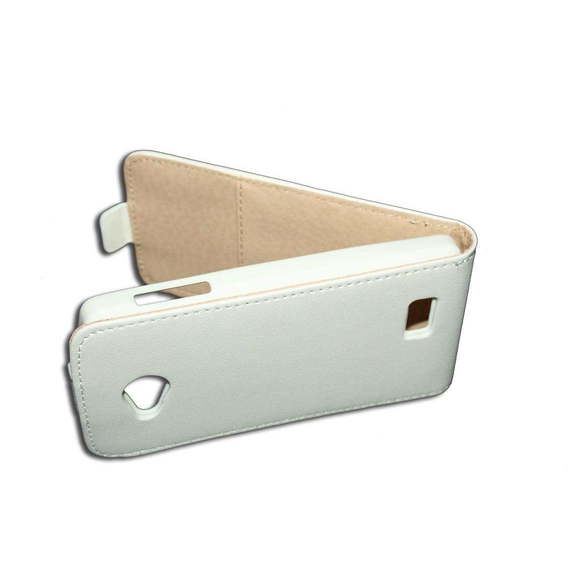 Husa LG F60 D390 in Piele ECO FLEXI SLIM Culoare alba