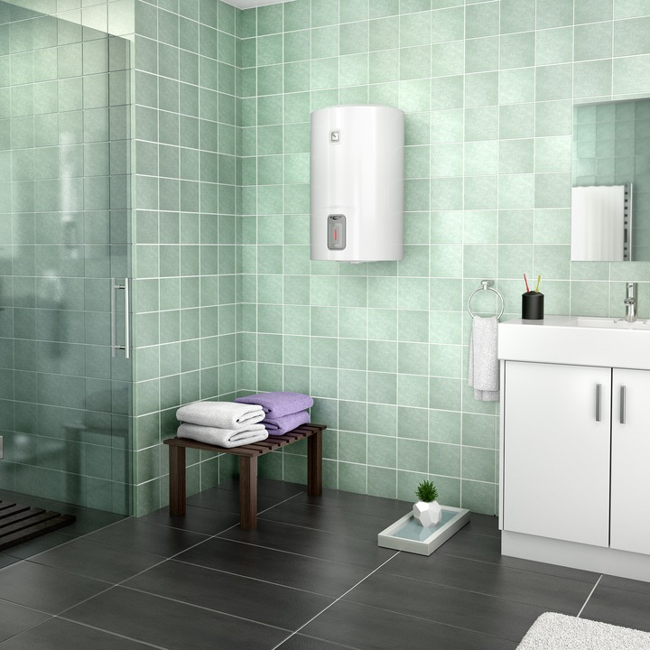 Pachet Boiler electric Ariston Lydos R 100L, 1800W, rezervor emailat cu Titan, supapa de siguranta, si kit de montaj inclus