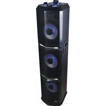 Sistem audio Akai DJ-4308A, Bluetooth, DJ effects, party light, baterie incorporata, negru Sistem audio Akai DJ-4308A, Bluetooth, DJ effects, party light, baterie incorporata, negru