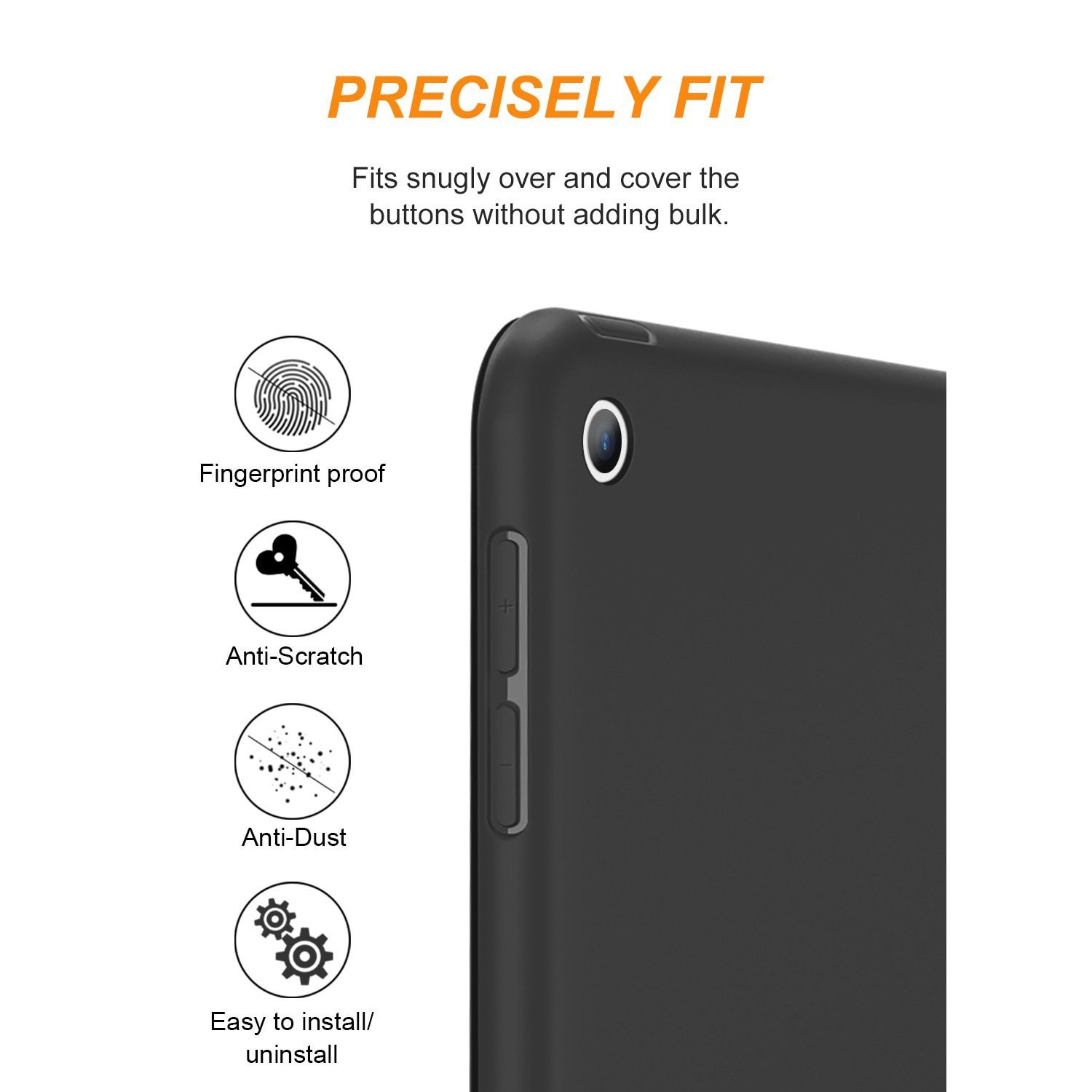 Husa Tableta Apple iPad 9.7" 2/3/4Th Generation IPad Air 2/3/4 ofera protectie Lux Black + Inel