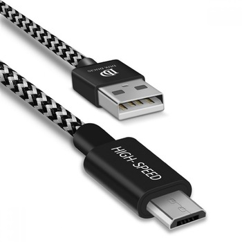 Cablu DuxDucis K-One MicroUSB Alb/Negru Cablu DuxDucis K-One MicroUSB Alb/Negru