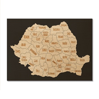 Puzzle Romania Judete, din lemn, 30x20cm Puzzle Romania Judete, din lemn, 30x20cm