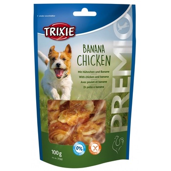Recompensa Trixie Premio cu banana/pui pentru caini 100 g 31582 Recompensa Trixie Premio cu banana/pui pentru caini 100 g 31582