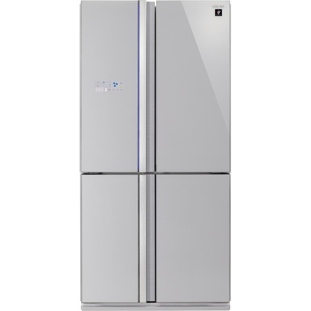 Side by Side Sharp SJFS810VSL, No Frost, 600 l, Clasa A+, Plasmacluster, H 183 cm, Argintiu